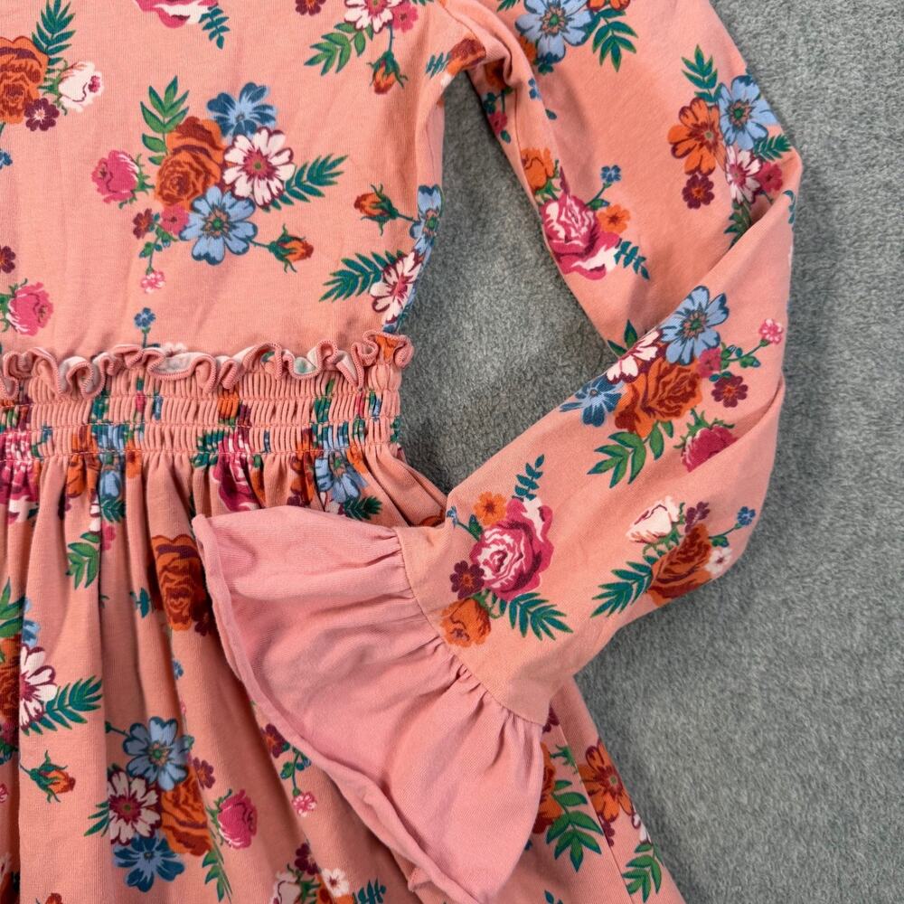 Matilda Jane Girls Size 10 Lots to Learn Dress Pink Floral Ruffle Elastic Waist - Picture 2 of 11